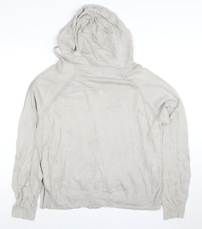 GAP Women Beige Hooded Pullover Sweatshirt Size L Cotton Blend