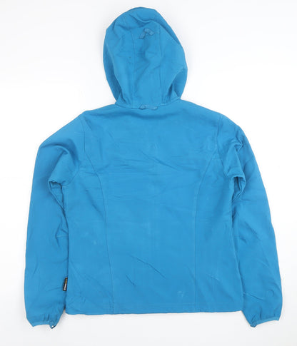 Jack Wolfskin Women Blue Softshell Hooded Jacket Size 10