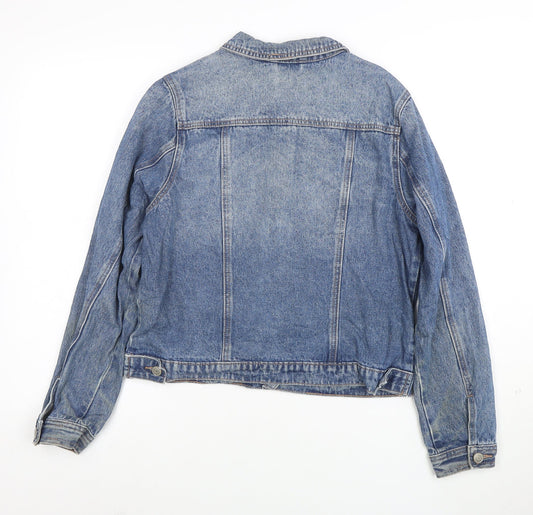 George Women’s Blue Denim Jacket Size 12 Classic Buttoned Casual