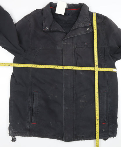 Tommy Hilfiger Men’s Black XL Windbreaker Jacket Cotton Nylon
