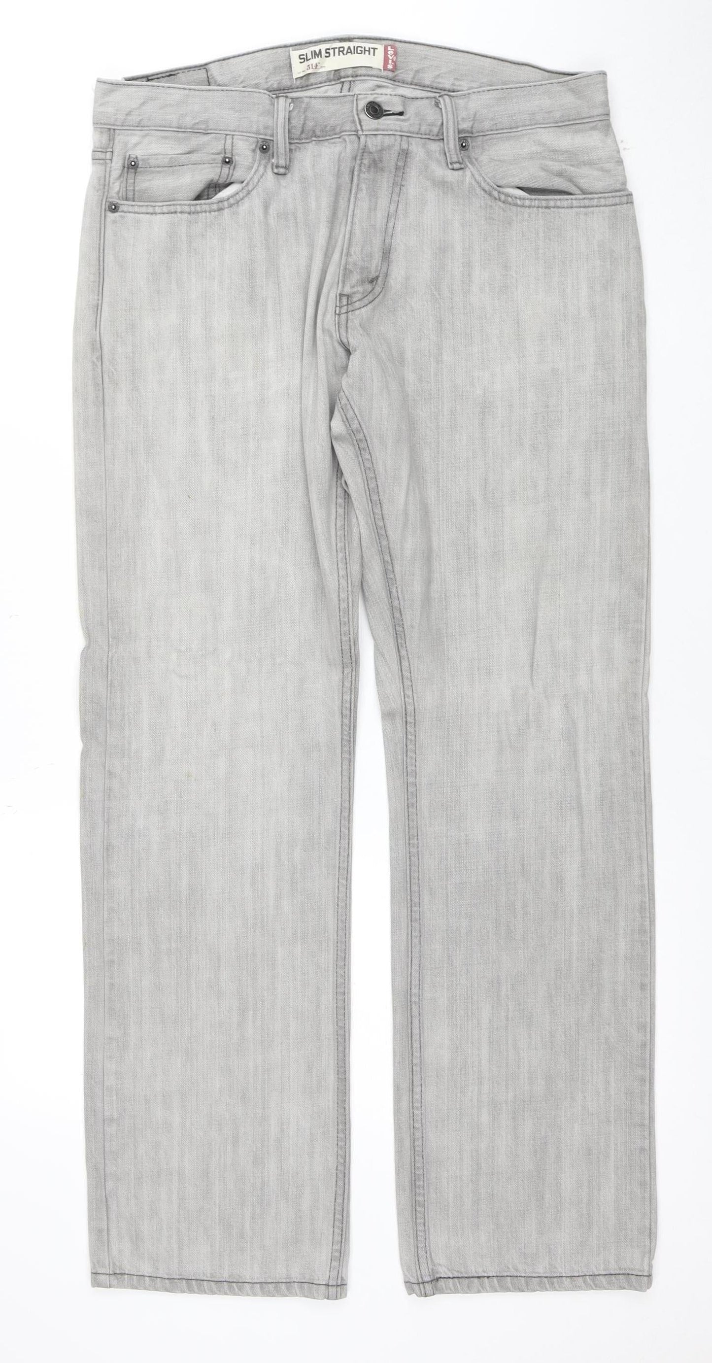 Levi's Men's Grey 514 Slim Straight Denim Jeans 33W x 30L