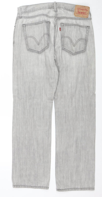 Levi's Men's Grey 514 Slim Straight Denim Jeans 33W x 30L