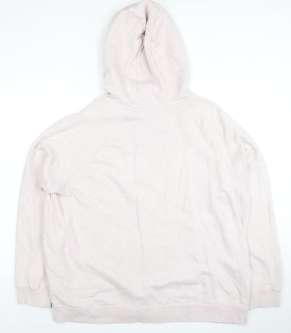 Nike Women Beige Full Zip Hoodie 2X Cotton Blend Casual