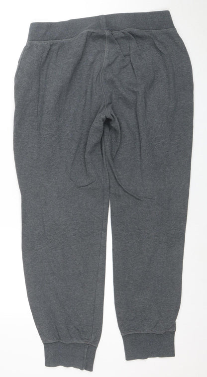 Adidas Womens Grey Jogger Trousers L Cotton Blend Activewear