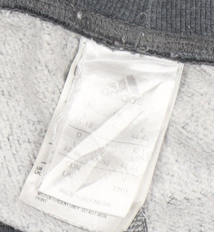 Adidas Womens Grey Jogger Trousers L Cotton Blend Activewear