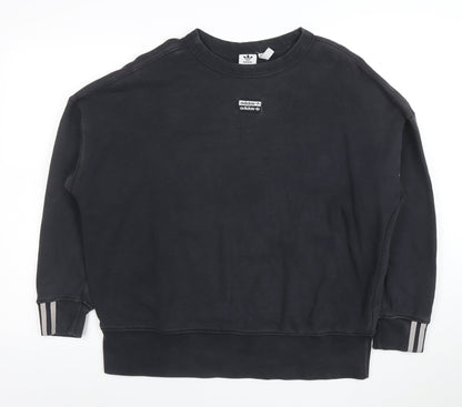 Adidas Originals Black Cotton Crew Neck Sweatshirt Women's XL