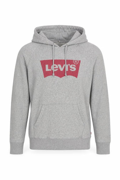 Levi's Men's Grey Pullover Hoodie Small Logo Graphic Cotton