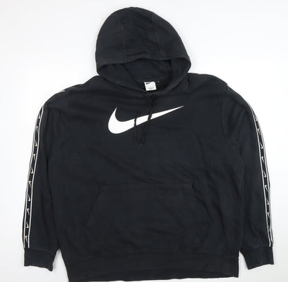 Nike Women Black XL Pullover Hoodie with Logo and Drawstring