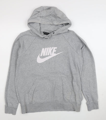 Nike Women's Grey Pullover Hoodie Size M Cotton Blend