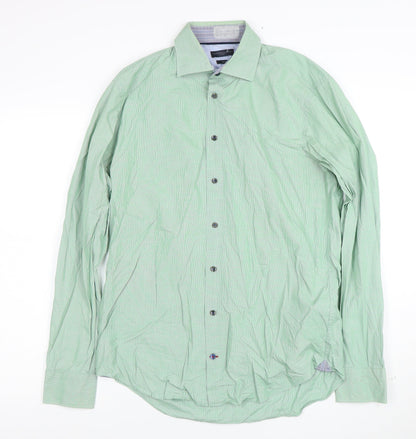 Tommy Hilfiger Men’s Green Slim Fit Long Sleeve Button-Up Shirt Size 15.75
