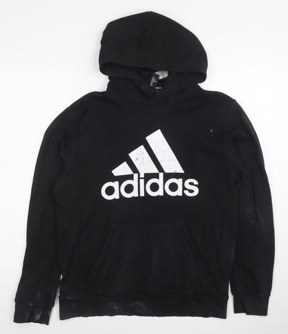 adidas Men's Black Pullover Hoodie L Logo Sportswear