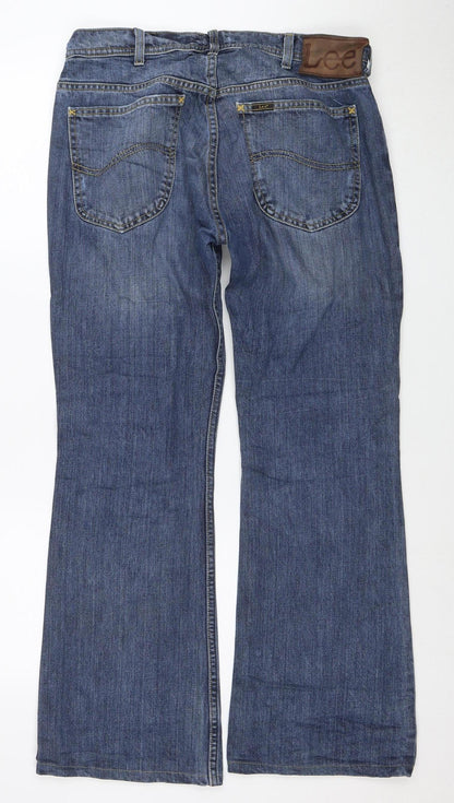 Lee Men's Blue Denim Straight Leg Jeans W33 L30 Regular Fit
