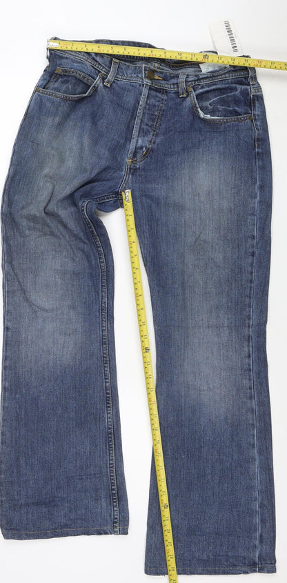 Lee Men's Blue Denim Straight Leg Jeans W33 L30 Regular Fit