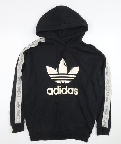 Adidas Women’s Black Hoodie Size 8 Pullover Trefoil Logo