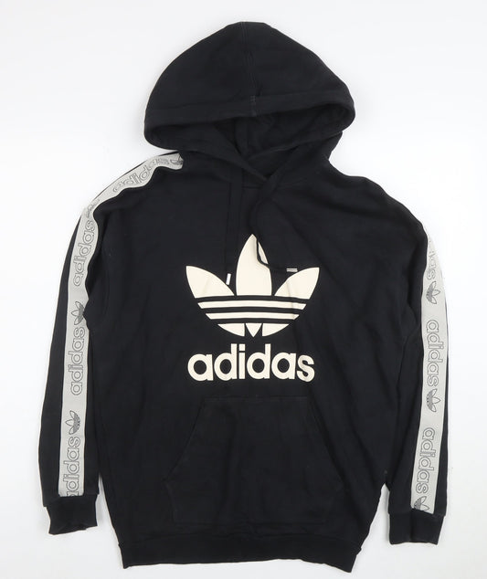 Adidas Women’s Black Hoodie Size 8 Pullover Trefoil Logo