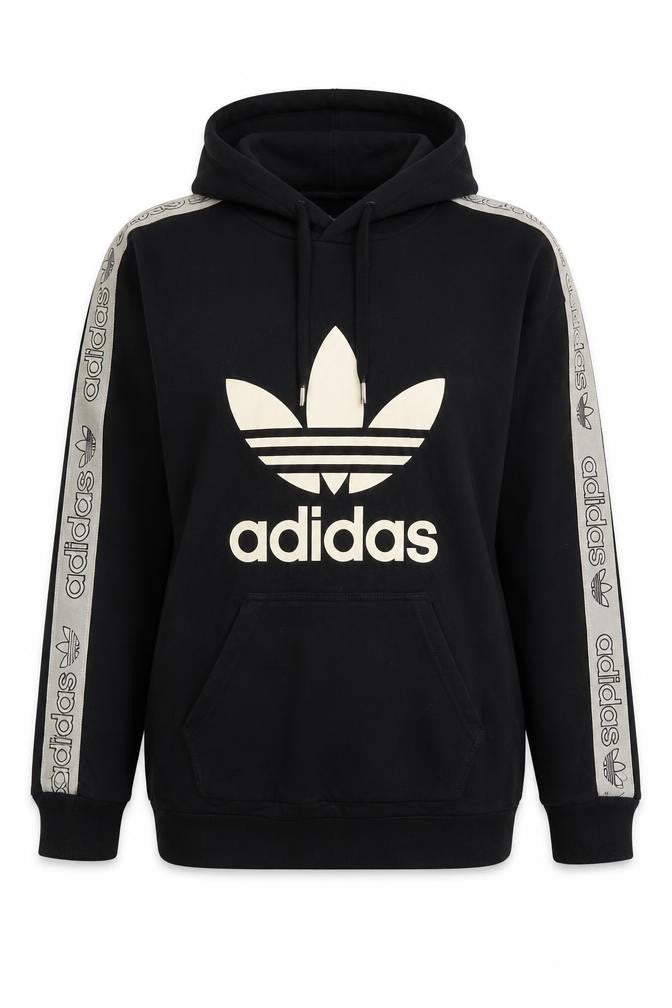 Adidas Women’s Black Hoodie Size 8 Pullover Trefoil Logo