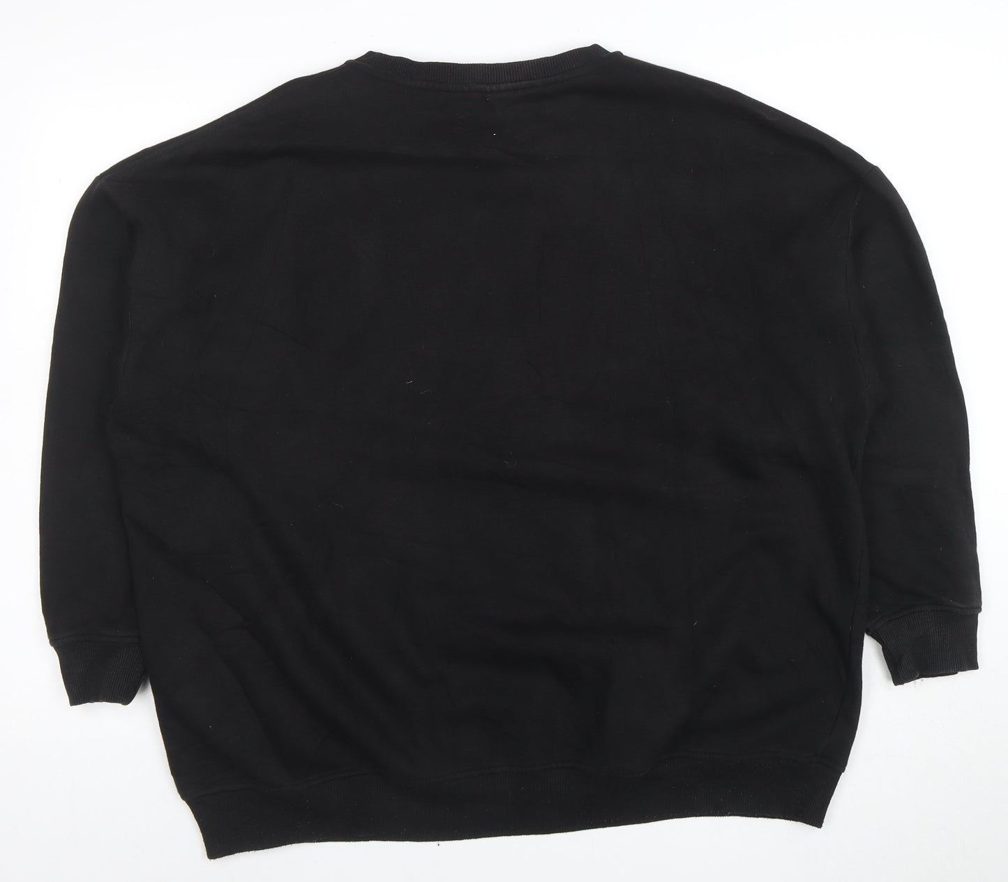 Disney Womens Black Mickey & Friends Graphic Pullover Sweatshirt Size 12/14