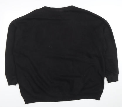 Disney Womens Black Mickey & Friends Graphic Pullover Sweatshirt Size 12/14