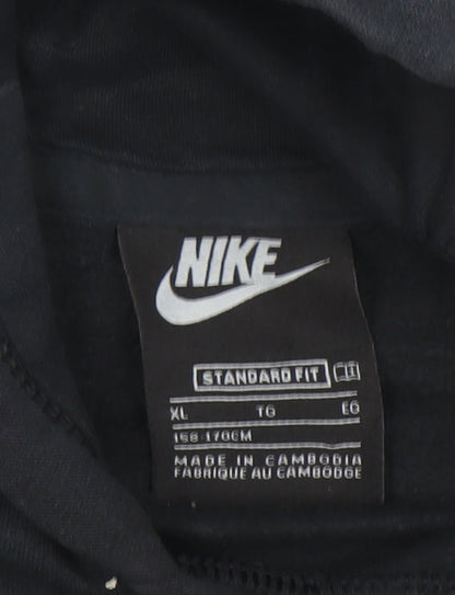 Nike Boys Black XL Pullover Hoodie Standard Fit Cotton Blend