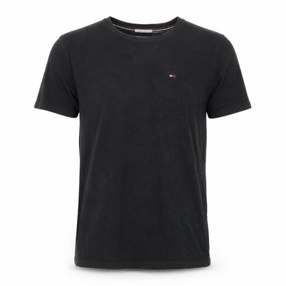 Tommy Jeans Men's Black Regular Fit Cotton Crew Neck T-Shirt Size S