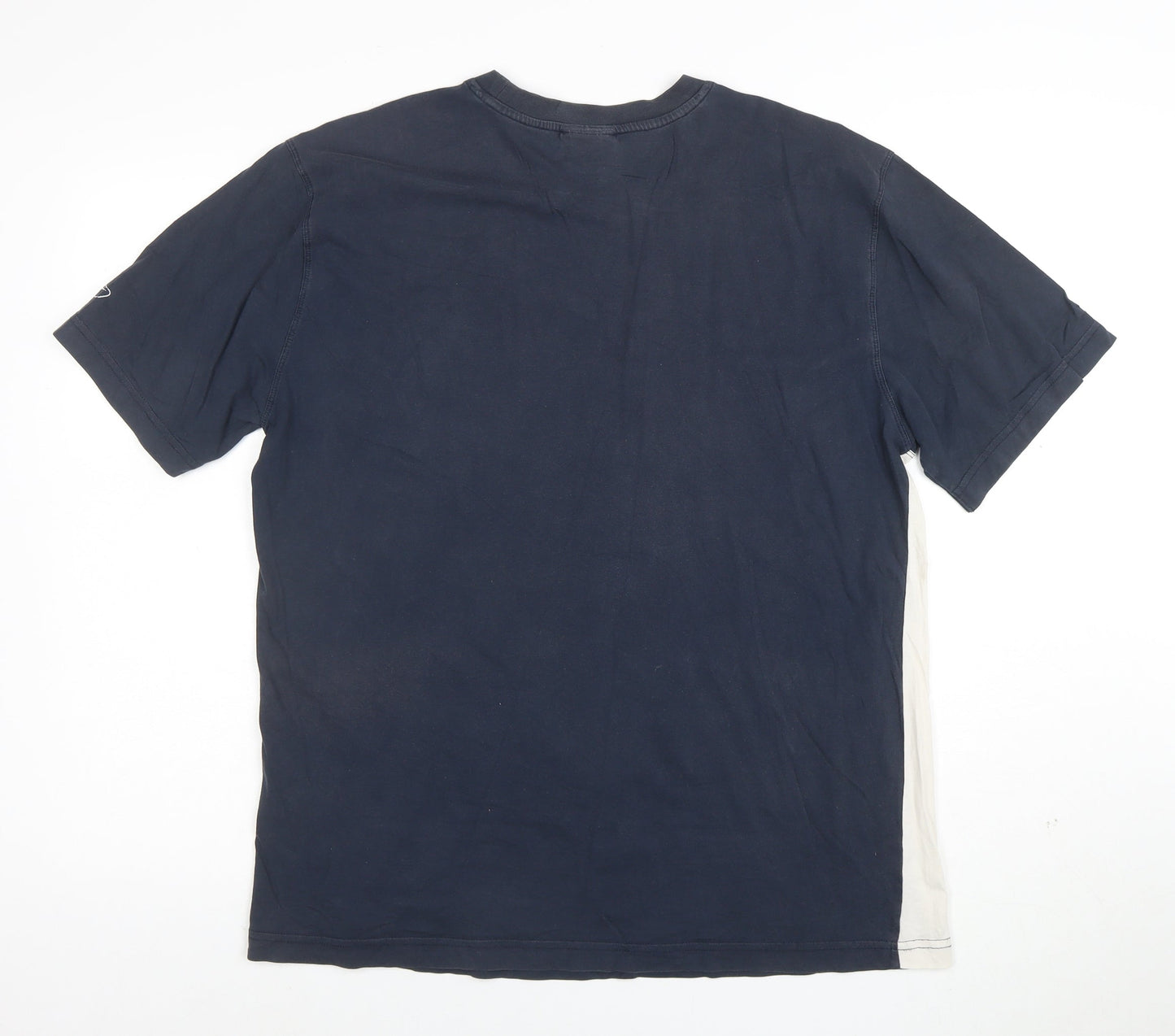 Reebok Men’s Blue Colourblock Logo Sports T-Shirt L