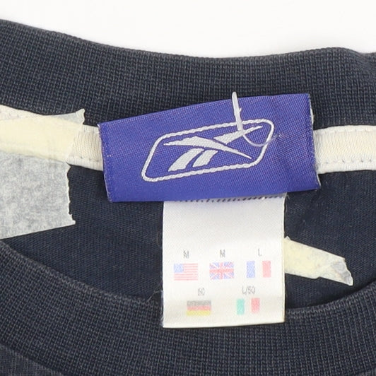 Reebok Men’s Blue Colourblock Logo Sports T-Shirt L