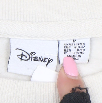 Disney Women Ivory Mickey Mouse Pullover Sweatshirt Size M 12/14