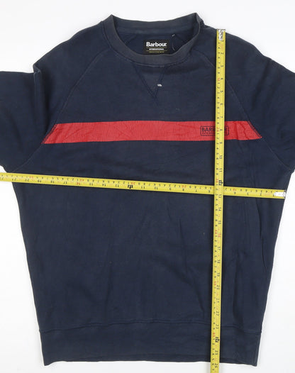 Barbour Men’s Blue Crew Neck Sweatshirt S Pullover Motorcycle Style