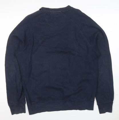 Barbour Men’s Blue Crew Neck Sweatshirt S Pullover Motorcycle Style