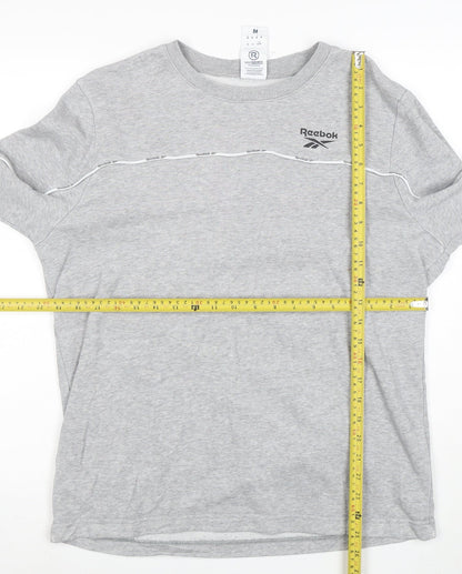 Reebok Men’s Grey Logo Crew Neck Long Sleeve Sweatshirt M