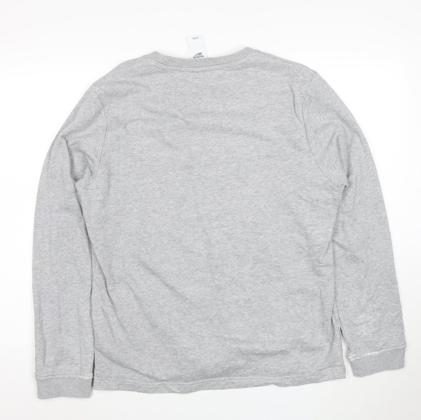 Reebok Men’s Grey Logo Crew Neck Long Sleeve Sweatshirt M