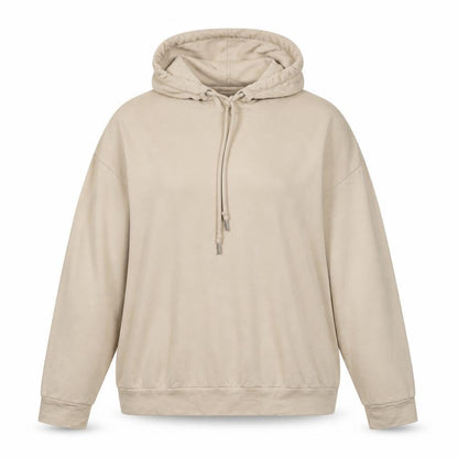 ASOS Design Women Beige Hoodie Size 12 Pullover Cotton Relaxed Fit