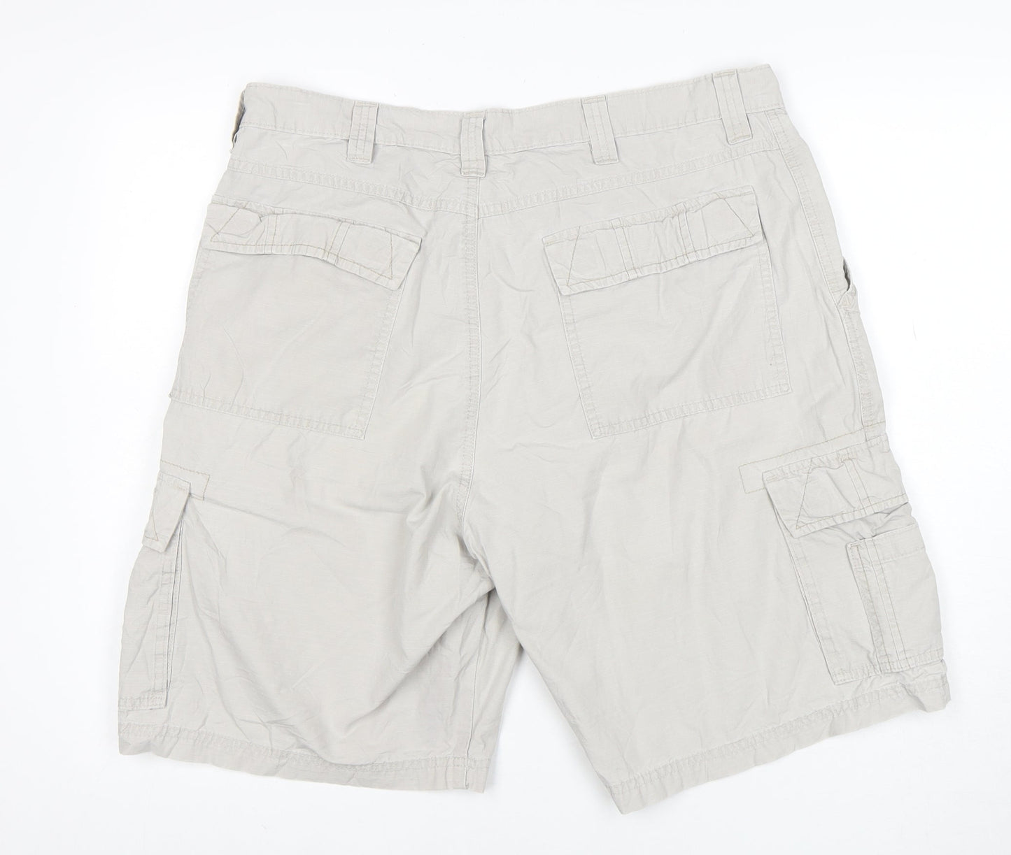 Wrangler Men's Beige Cargo Shorts Size 34 Cotton Regular Fit
