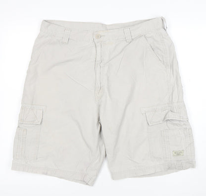 Wrangler Men's Beige Cargo Shorts Size 34 Cotton Regular Fit