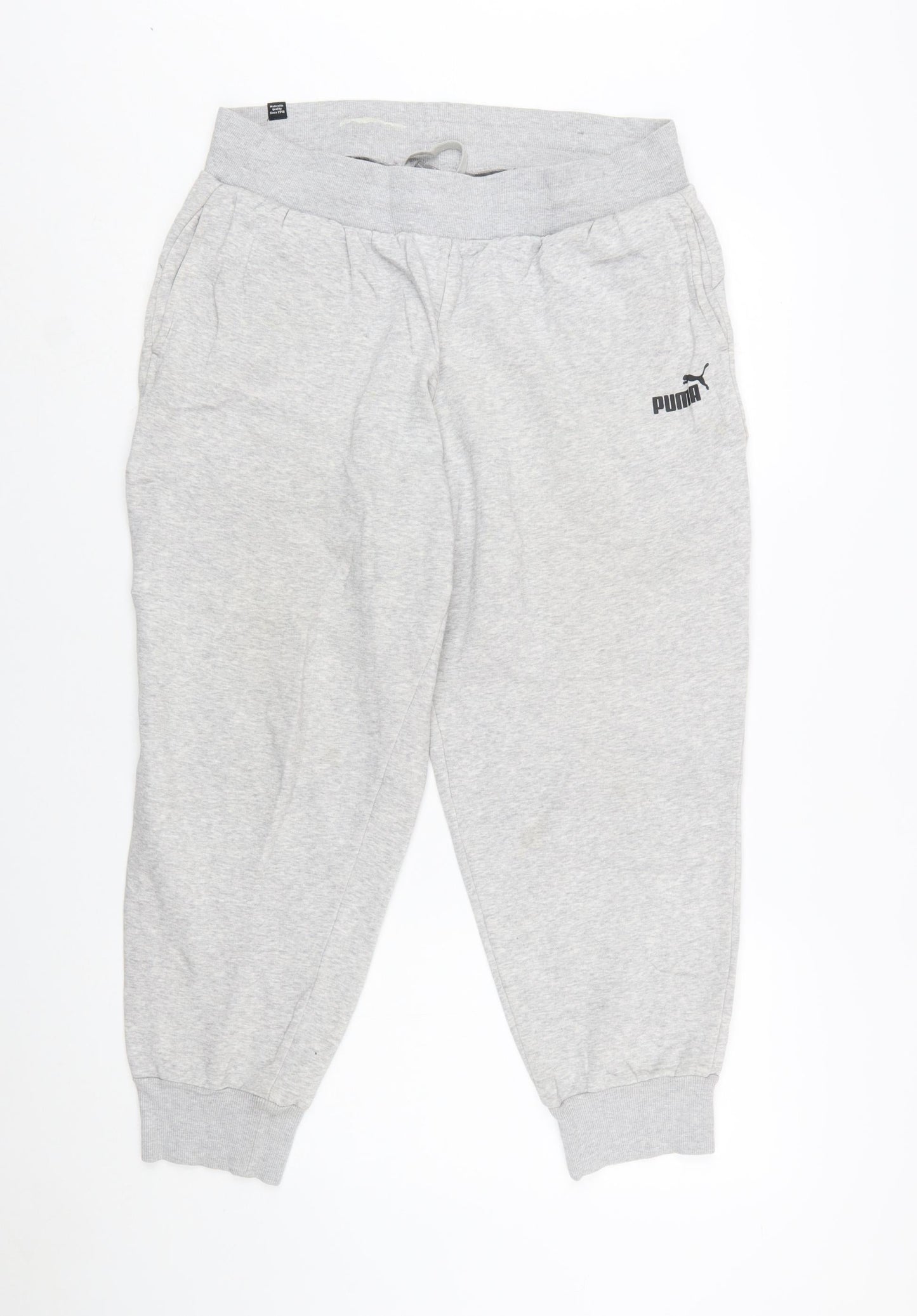 Puma Womens Grey Jogger Sweatpants L Cotton Blend