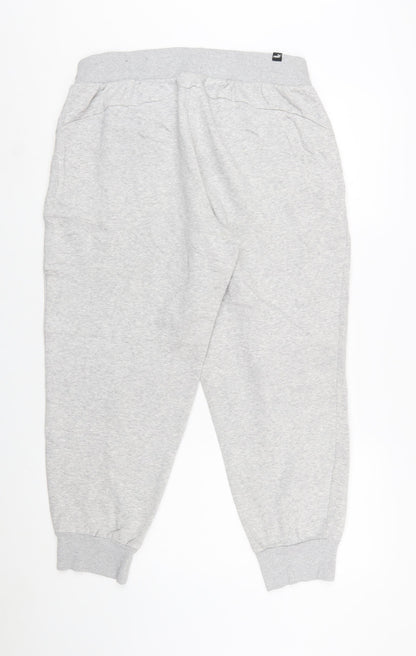 Puma Womens Grey Jogger Sweatpants L Cotton Blend
