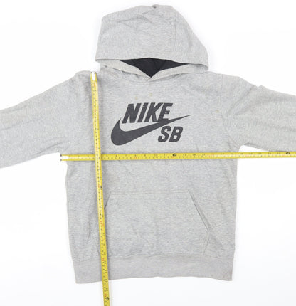 Nike SB Boys Grey Pullover Hoodie 12-13 Years Lined Cotton Blend