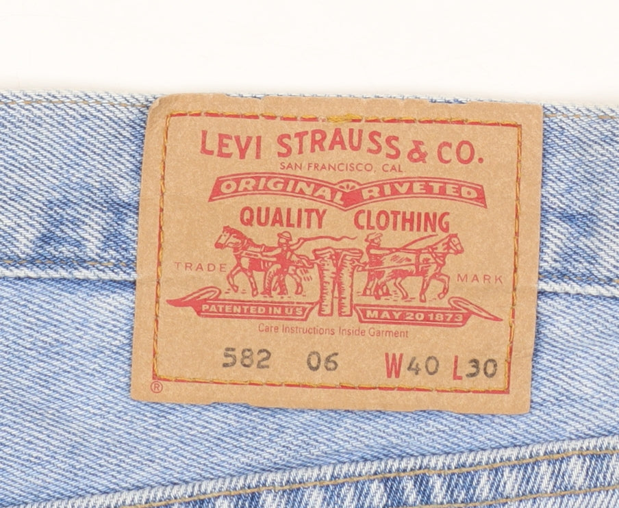 Levi's 582 Men's Blue Regular Straight Jeans W40 L30 Classic Denim