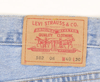 Levi's 582 Men's Blue Regular Straight Jeans W40 L30 Classic Denim