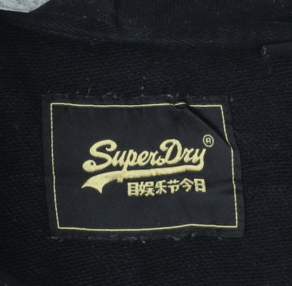 Superdry Womens Black Size 16 Pullover Hoodie with Logo Design