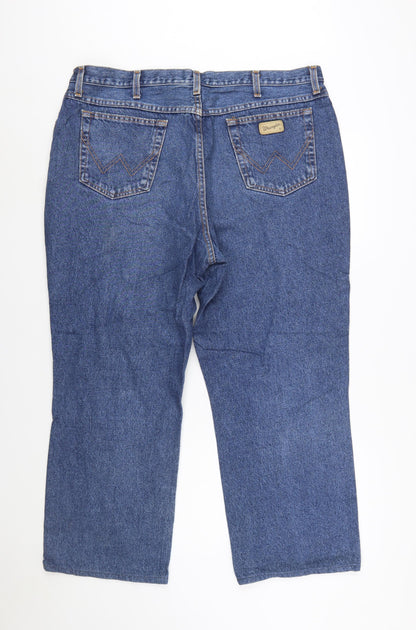 Wrangler Men's Blue Straight Leg Jeans Size 42W 32L Denim Classic Fit