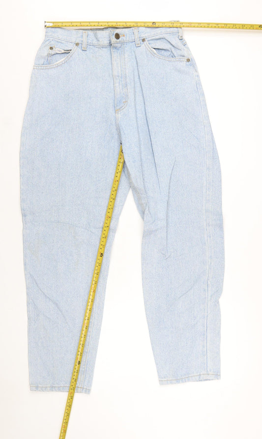 Lee Women's Blue 14 Petite High-Rise Mom Jeans 100% Cotton Denim
