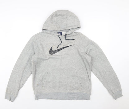 Nike Men's Grey Pullover Hoodie M Graphic Logo Sportswear