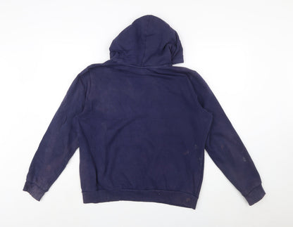 Puma Men's Blue Pullover Hoodie L Fleece Logo Sweatshirt