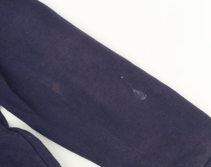 Puma Men's Blue Pullover Hoodie L Fleece Logo Sweatshirt