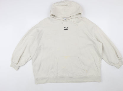 Puma Women’s Beige Hooded Pullover Sweatshirt XL Relaxed Fit