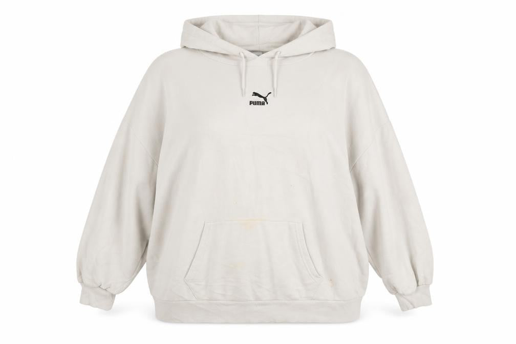 Puma Women’s Beige Hooded Pullover Sweatshirt XL Relaxed Fit