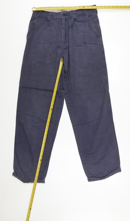 Avirex Men's Blue Cotton Chino Trousers Size 30 Regular Fit