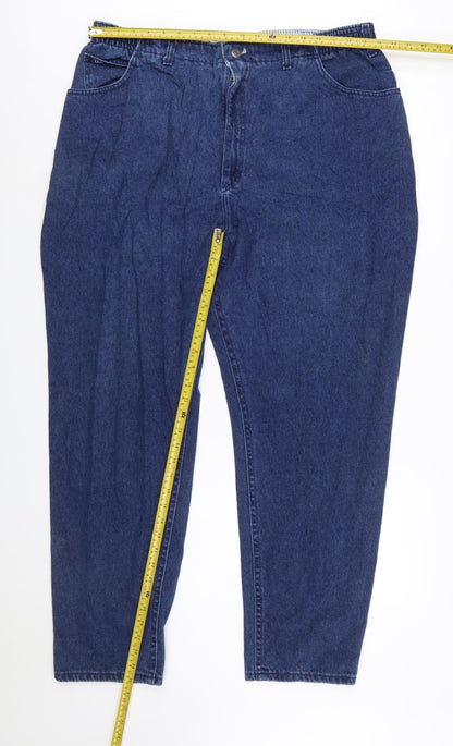 Lee Womens Blue 24W High Rise Relaxed Mom Jeans