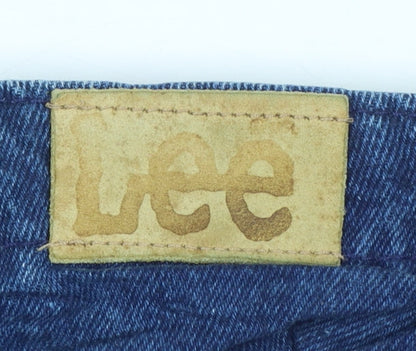 Lee Womens Blue 24W High Rise Relaxed Mom Jeans